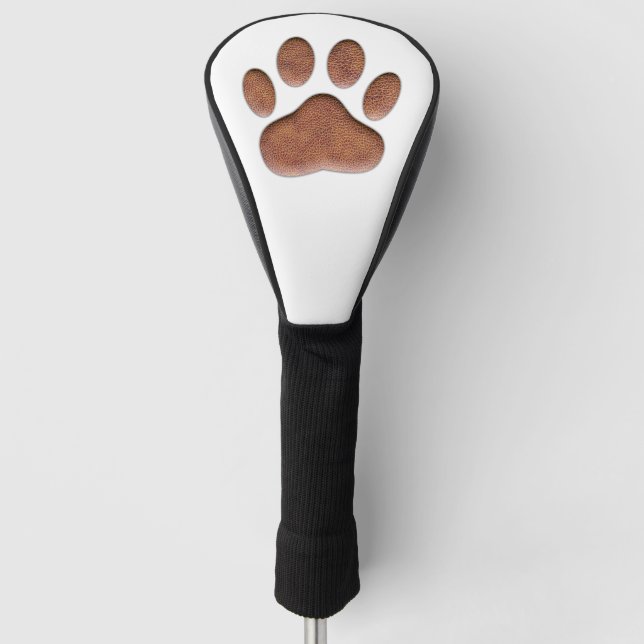 Imitate Leder Textur Dog Paw drucken Golf Headcover (Vorderseite)