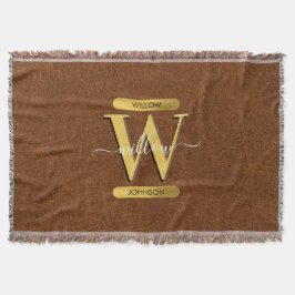 Imitate Leder und Gold Monogramm Decke