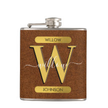 Imitate Leder und Gold Monogramm