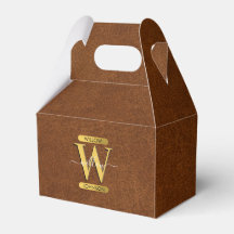 Imitate Leder und Gold Monogramm