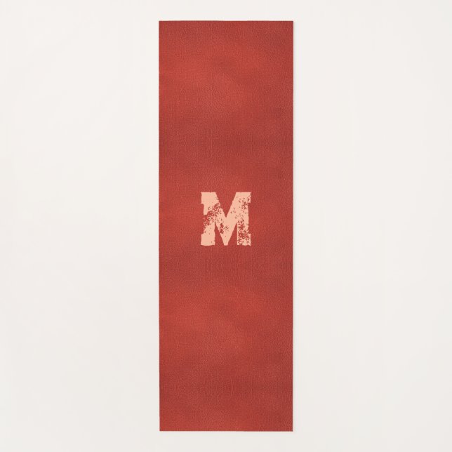 Imitate Lederaussehen gestörter Text Monogramm-Nam Yogamatte (Vorderseite)