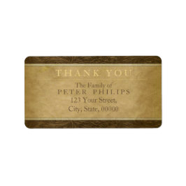 Imitate Lederschmuck Danke Family Label Adressaufkleber