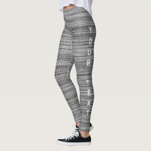 Imitate Leggings mit grauem Stoff - Text hinzufüge