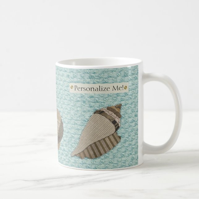 Imitate Leinwand Stoff Personalisiert Seashell App Kaffeetasse (Rechts)