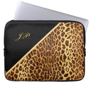 Imitate Leopard Black & Gold Notebook-Sleeves Laptopschutzhülle