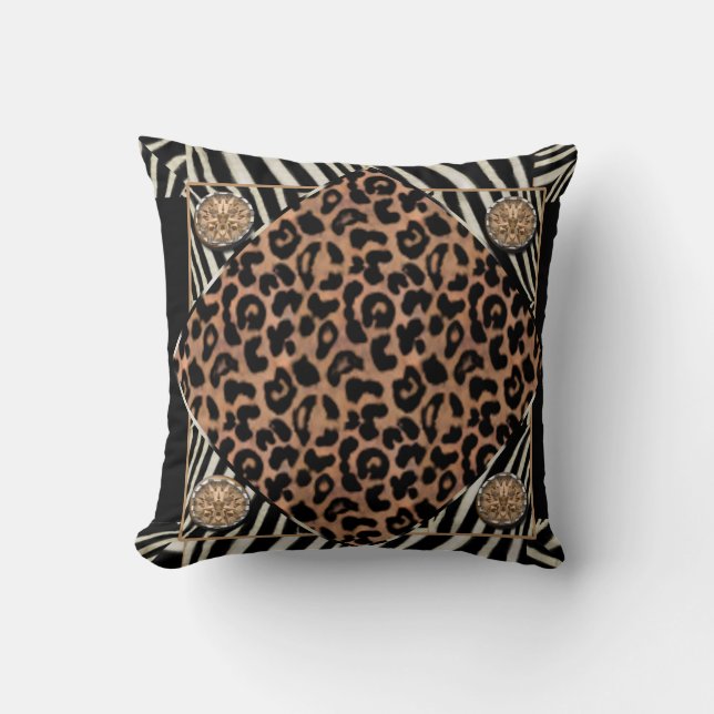 Imitate Leopard und Zebra American MoJo Pillow Kissen (Vorderseite)
