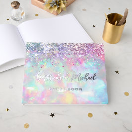Imitate lila Glitzer Opal Hintergrund Hochzeit Gästebuch