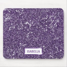 Imitate Lila Glitzer Textur mit Individuelle Name  Mousepad