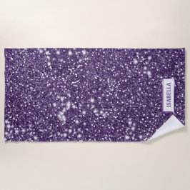 Imitate Lila Glitzer Textur mit Individuelle Name  Strandtuch