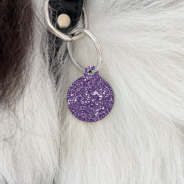 Imitate Lila Glitzer Texture Look & Pet's Info Haustiermarke