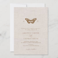 Imitate Linen Butterfly Monogram Chic Wedding