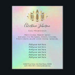 Imitate Lotus-Logo aus Goldfolie auf Pastellfarben Flyer<br><div class="desc">Schönheitssalon berufliche Make-up-Künstler Flyer</div>