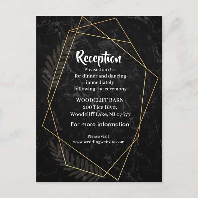 Imitate Marble Geometric Ankündigungspostkarte (Vorderseite)