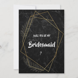 Imitate Marble Geometric Bridesmaid Einladung