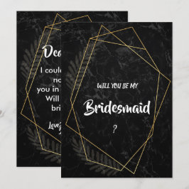 Imitate Marble Geometric Bridesmaid Einladung