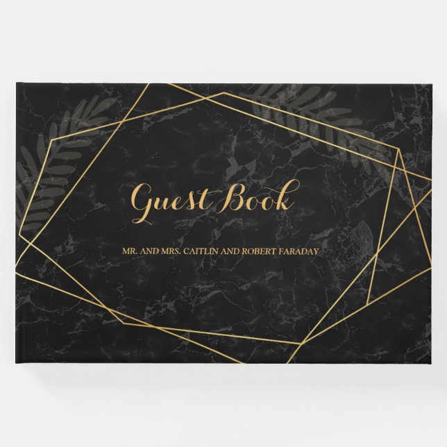 Imitate Marble Geometric Gästebuch (Vorderseite)