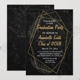 Imitate Marble Geometric Graduation Party Einladung