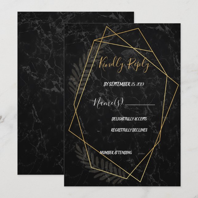 Imitate Marble Geometric-UAWG Einladung (Vorne/Hinten)