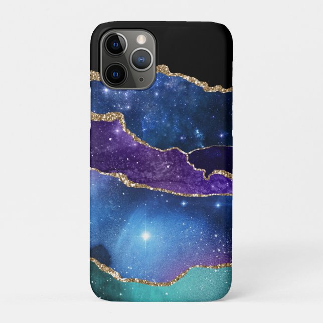 Imitate Marbled Agate Stone Galaxy Funkelnd Schluc Case-Mate iPhone Hülle (Rückseite)