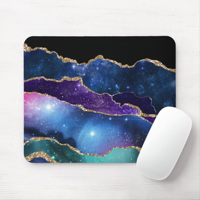Imitate Marbled Agate Stone Galaxy Funkelnd Shinti Mousepad (Mit Mouse)