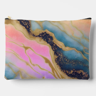 Imitate Marmorschifffahrt, Aqua, Rosa, Gold Zubehörtasche