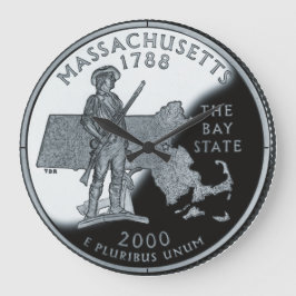 Imitate Massachusetts Staat Quarter Clock Große Wanduhr