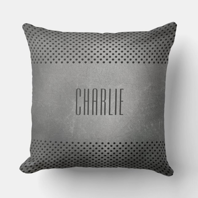 Imitate Metal Muster kundenspezifische Monogramm A Kissen Für Draußen (Vorderseite)