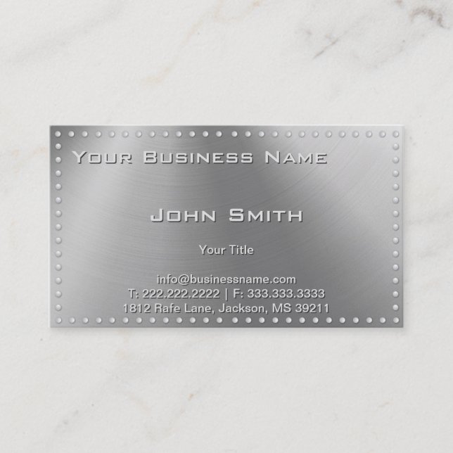 Imitate Metal Steel Business Card Visitenkarte (Vorderseite)