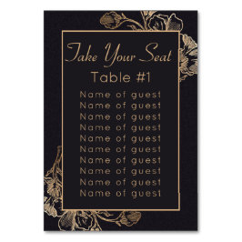 Imitate Metallic Floral Design Hochzeit Tischnummer