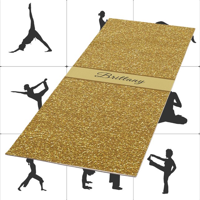Imitate Metallic Gold Glitzer Künstlerischer Abstr Yogamatte (Von Creator hochgeladen)