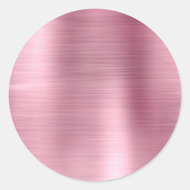Imitate Metallisch rosa Blank Runder Aufkleber (Vorderseite)