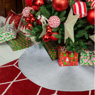 Imitate Metallisch Silber Grau Gradient Polyester Weihnachtsbaumdecke