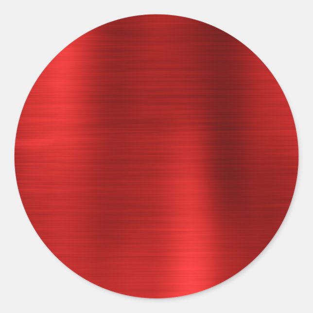 Imitate Metallische rote Leere Runder Aufkleber (Vorderseite)