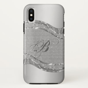 Imitate Metallsilber mit Diamantmuster iPhone X Hülle