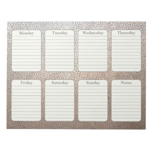 Imitate mit einfachem Wöchentlichem Planer ledern  Notizblock