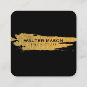 Imitate mit goldfarbenem, schwarzem Hintergrund Quadratische Visitenkarte