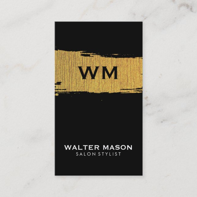 Imitate mit goldfarbenem, schwarzem Hintergrund Visitenkarte (Vorderseite)