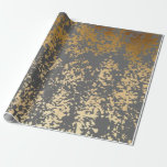 Imitate mit goldfarbenen und grauen Pinselstrichen Geschenkpapier<br><div class="desc">Modernes und stilvolles Design,  das die Imitate goldfarben und graue Pinselstriche repräsentiert.</div>