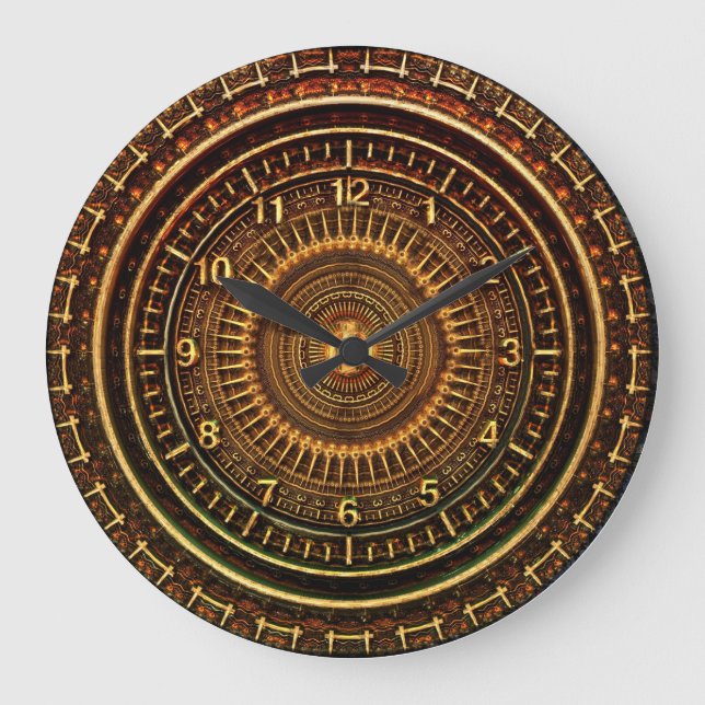 Imitate mit Holzuhr Große Wanduhr (Vorderseite)