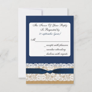 IMITATE mit marineblau-blauem uAwg 3,5 x 5 RSVP Karte