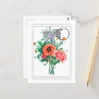Imitate mit mehreren Blume bedrucken Postkarte