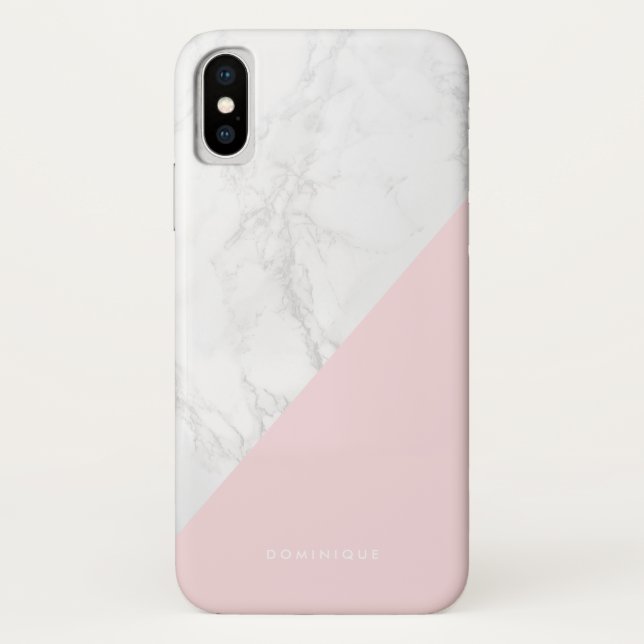 Imitate mit rosa Akzent Moderne Personalisiert Case-Mate iPhone Hülle (Rückseite)