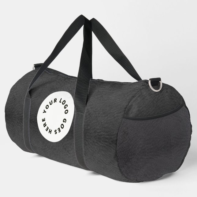 Imitate mit schwarzem Leder und Logo Duffle Bag (Rechte Ecke)