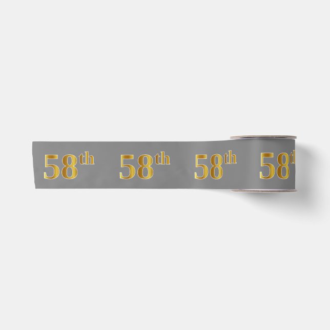Imitate/Nachahmung Gold "58." Veranstaltungsnummer Satinband (Vorderseite)