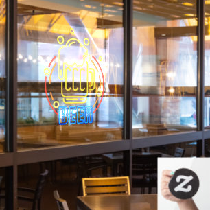 Imitate Neon Beer Stein Foam Generic Fensteraufkleber
