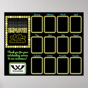 Imitate Neon Foto Mitarbeiter des Monats Anzeige Poster