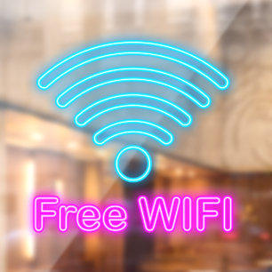 Imitate Neon Gratis Wi-Fi Kaffee Donut Shop Busine Fensteraufkleber