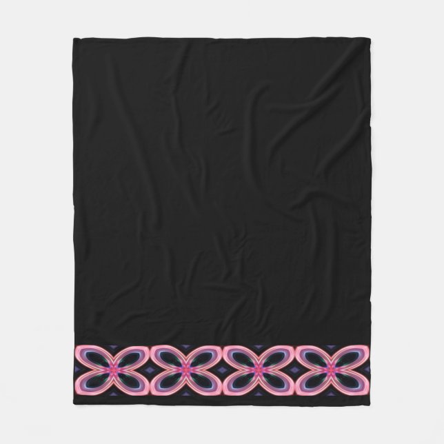 Imitate Neon Pink Blume Power Liniert Fleecedecke (Vorderseite)