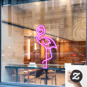 Imitate Neon Pink Flamingo Tropical Shop Front Fensteraufkleber
