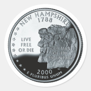Imitate New Hampshire Staat Quarter Runder Aufkleber